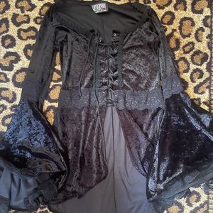 Lip Service 2000 vintage black velvet dressy top